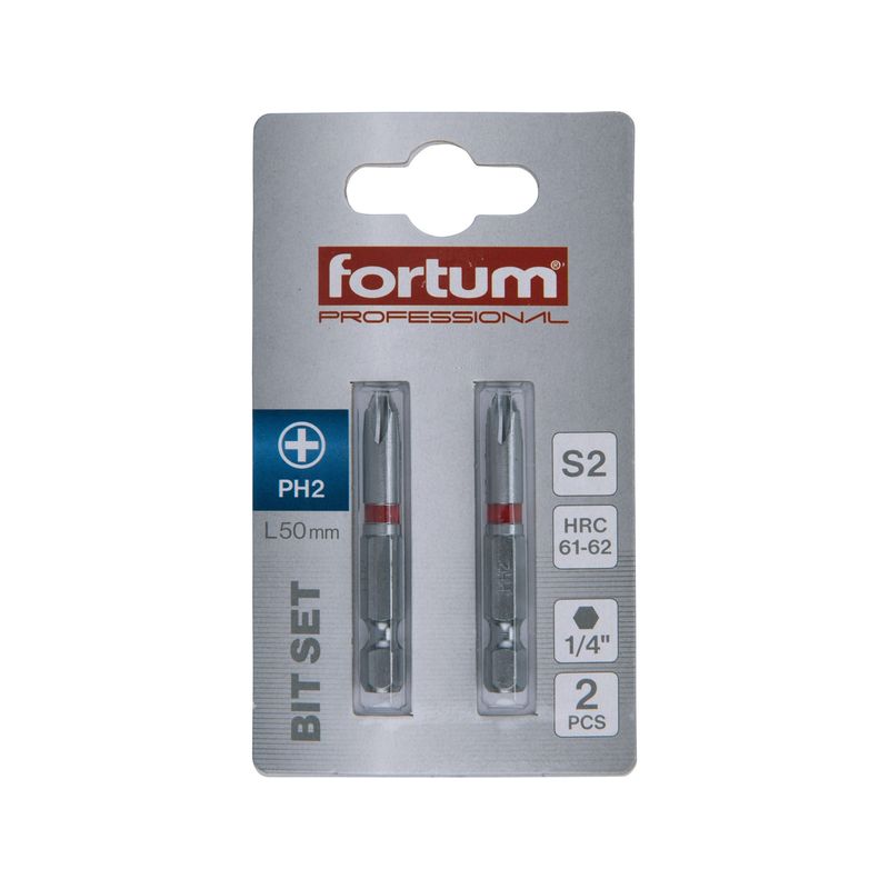 Casa si Gradina - Constructii - Scule electrice si accesorii - Seturi si accesorii pentru gaurit si insurubat - Set 2 bucati biti 2x50mm, FORTUM, 4741212, S2 - Infinity.ro