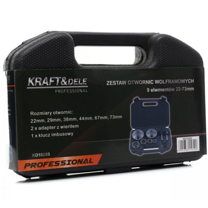 Casa si Gradina - Constructii - Scule electrice si accesorii - Seturi si accesorii pentru gaurit si insurubat - Set carote, Kraft&Dele KD10285, 22-73 mm, 9 piese - Infinity.ro