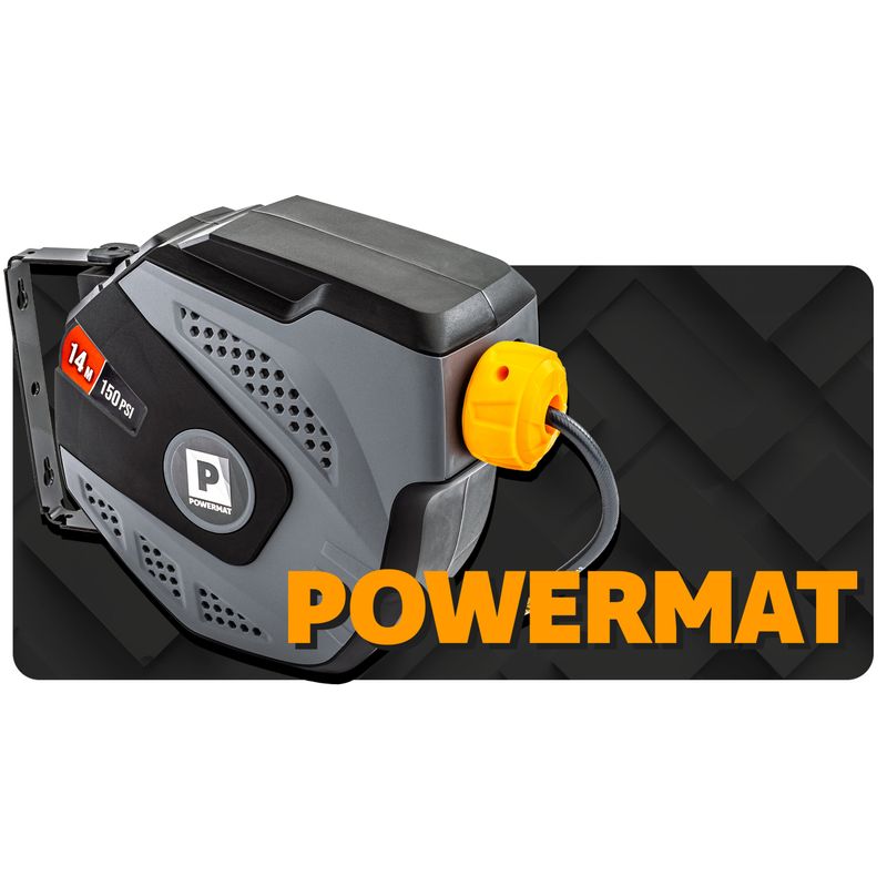 Casa si Gradina - Electrice - Echipamente electrice - Accesorii compresoare - Tambur Automat Furtun Pneumatic Powermat PM-ABNW-14-M 14m 150 PSI, 3.6 kg - Infinity.ro