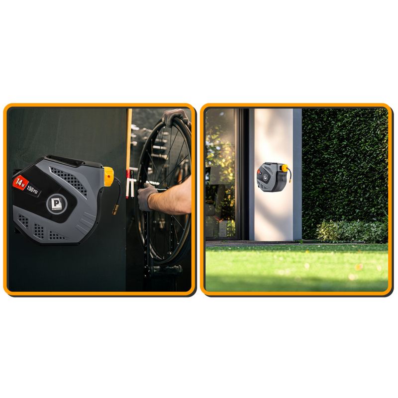 Casa si Gradina - Electrice - Echipamente electrice - Accesorii compresoare - Tambur Automat Furtun Pneumatic Powermat PM-ABNW-14-M 14m 150 PSI, 3.6 kg - Infinity.ro