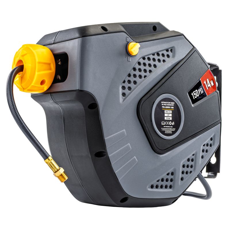 Casa si Gradina - Electrice - Echipamente electrice - Accesorii compresoare - Tambur Automat Furtun Pneumatic Powermat PM-ABNW-14-M 14m 150 PSI, 3.6 kg - Infinity.ro