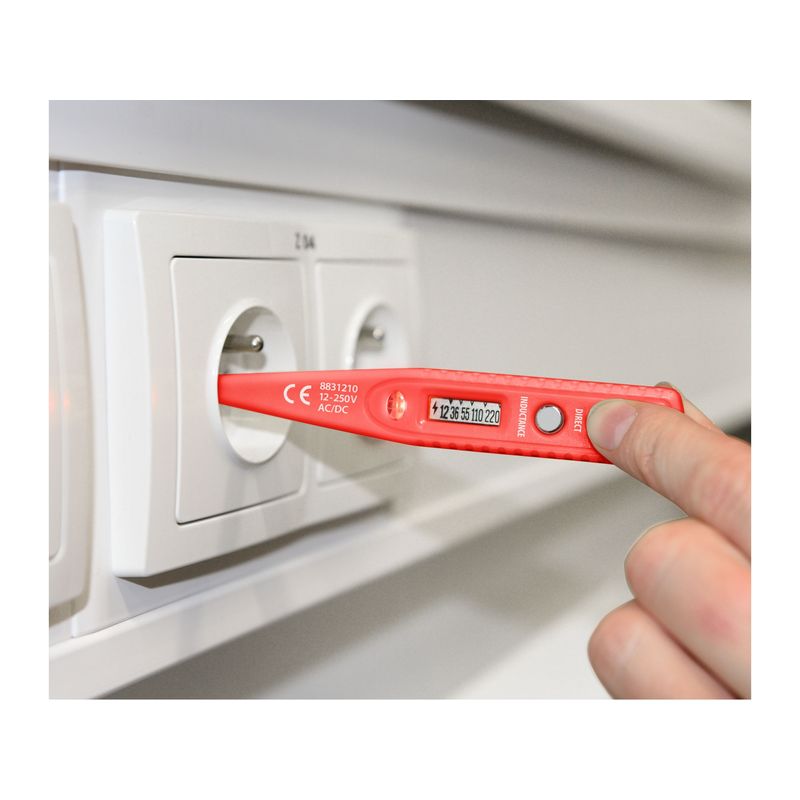 Casa si Gradina - Constructii - Scule electrice si accesorii - Aparate de masura - Tester tensiune cu afisaj, 12-220V, 8831210, AC/DC, Extol Premium - Infinity.ro