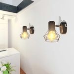 Casa si Gradina - Corpuri si surse de iluminat - Plafoniere, aplice si spoturi - Aplice perete cadru sarma, stil industrial, negru, bec cu filament LED - Infinity.ro