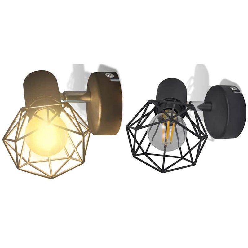 Casa si Gradina - Corpuri si surse de iluminat - Plafoniere, aplice si spoturi - Aplice perete cadru sarma, stil industrial, negru, bec cu filament LED - Infinity.ro
