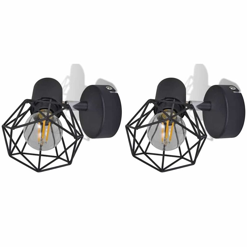 Casa si Gradina - Corpuri si surse de iluminat - Plafoniere, aplice si spoturi - Aplice perete cadru sarma, stil industrial, negru, bec cu filament LED - Infinity.ro