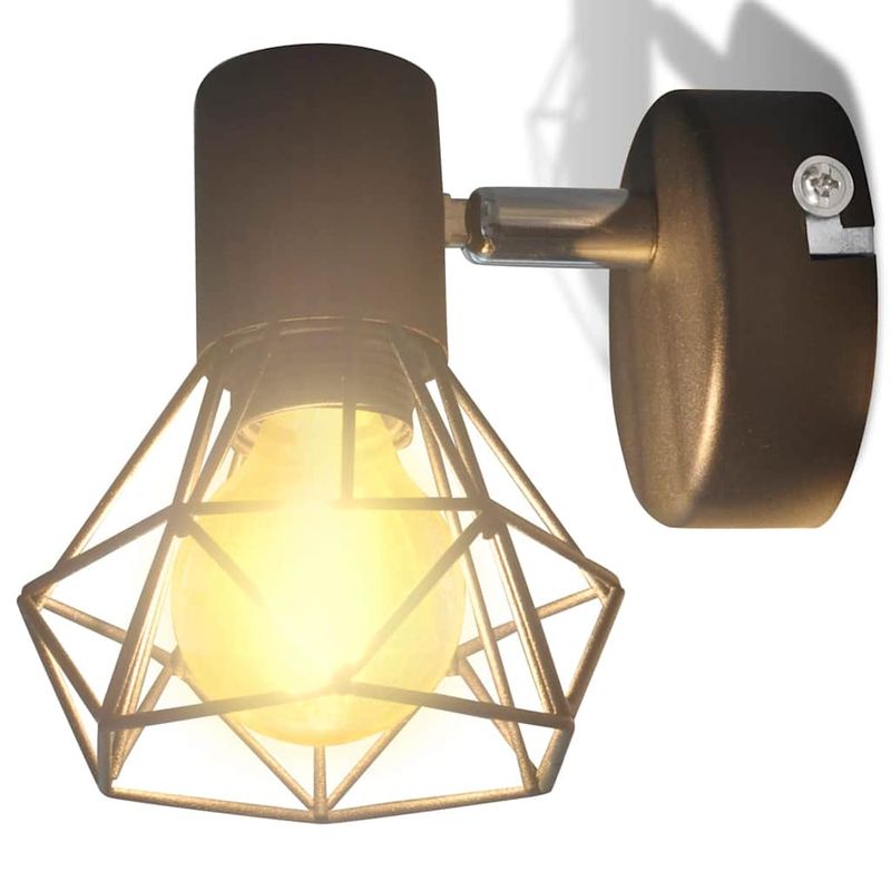 Casa si Gradina - Corpuri si surse de iluminat - Plafoniere, aplice si spoturi - Aplice perete cadru sarma, stil industrial, negru, bec cu filament LED - Infinity.ro