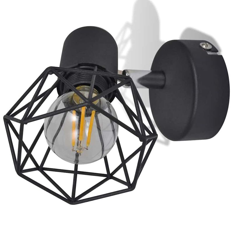 Casa si Gradina - Corpuri si surse de iluminat - Plafoniere, aplice si spoturi - Aplice perete cadru sarma, stil industrial, negru, bec cu filament LED - Infinity.ro