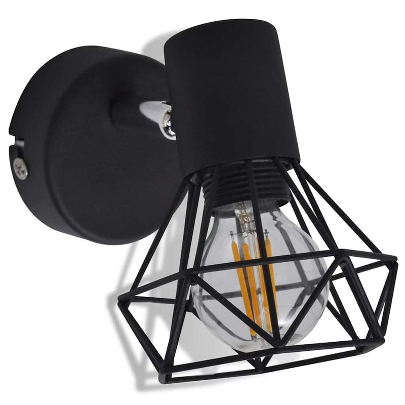 Casa si Gradina - Corpuri si surse de iluminat - Plafoniere, aplice si spoturi - Aplice perete cadru sarma, stil industrial, negru, bec cu filament LED - Infinity.ro
