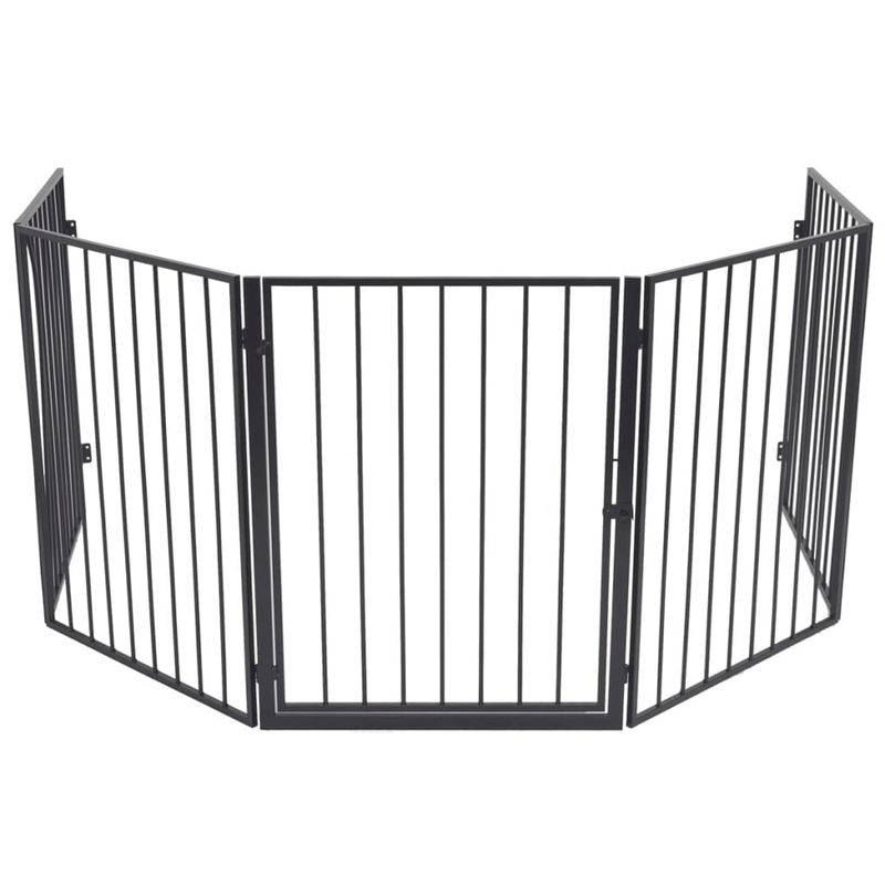 Casa si Gradina - Termice - Sobe, Seminee si accesorii - Accesorii seminee si sobe - Gard de protectie din otel pentru semineu, Negru - Infinity.ro