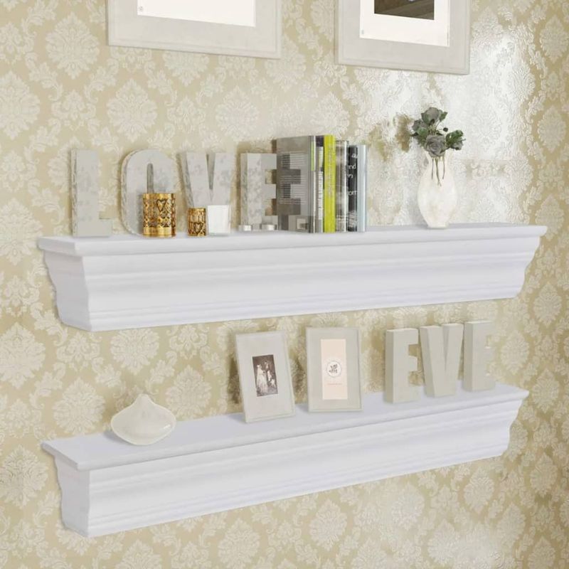 Casa si Gradina - Mobilier - Biblioteci si rafturi - Rafturi - Rafturi suspendate "Aaliyah", Albe, 2 buc. - Infinity.ro