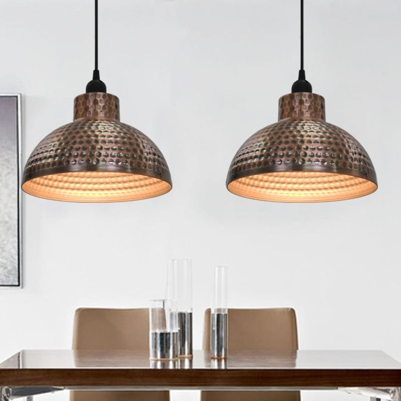 Casa si Gradina - Corpuri si surse de iluminat - Veioze si lampi - Lampi de veghe - Lustre semisferice de culoare aramie, 2 buc. - Infinity.ro