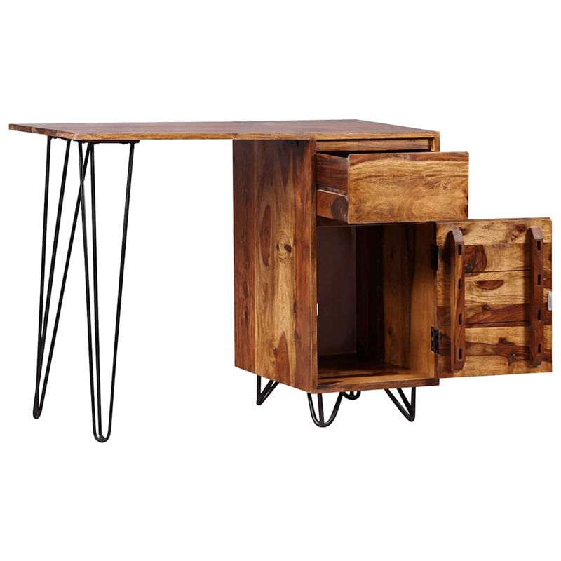 Casa si Gradina - Mobilier - Mese si birouri - Birouri - Birou de lucru cu 1 Sertar si 1 Dulap, Lemn masiv de palisandru - Infinity.ro