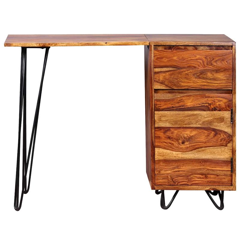 Casa si Gradina - Mobilier - Mese si birouri - Birouri - Birou de lucru cu 1 Sertar si 1 Dulap, Lemn masiv de palisandru - Infinity.ro