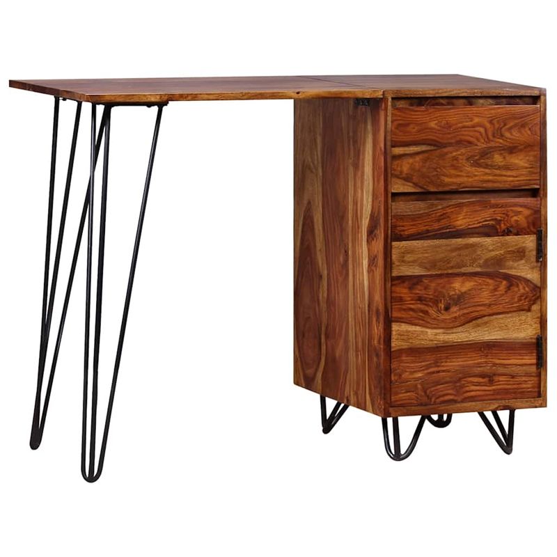 Casa si Gradina - Mobilier - Mese si birouri - Birouri - Birou de lucru cu 1 Sertar si 1 Dulap, Lemn masiv de palisandru - Infinity.ro