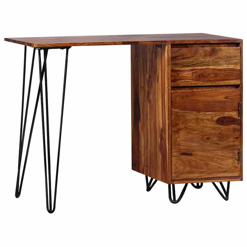 Casa si Gradina - Mobilier - Mese si birouri - Birouri - Birou de lucru cu 1 Sertar si 1 Dulap, Lemn masiv de palisandru - Infinity.ro