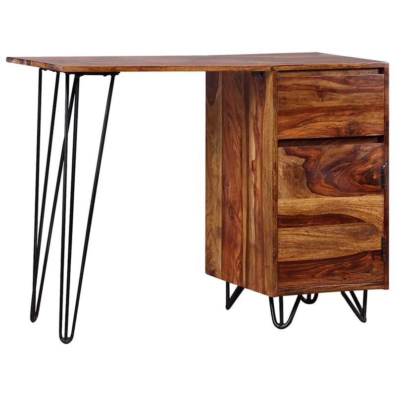 Casa si Gradina - Mobilier - Mese si birouri - Birouri - Birou de lucru cu 1 Sertar si 1 Dulap, Lemn masiv de palisandru - Infinity.ro