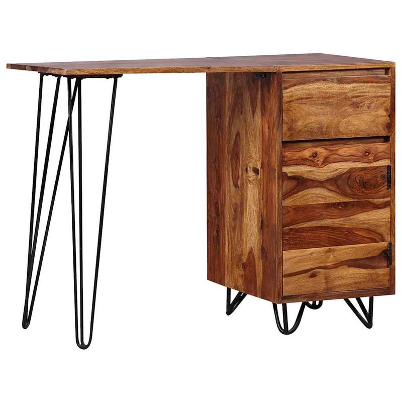 Casa si Gradina - Mobilier - Mese si birouri - Birouri - Birou de lucru cu 1 Sertar si 1 Dulap, Lemn masiv de palisandru - Infinity.ro