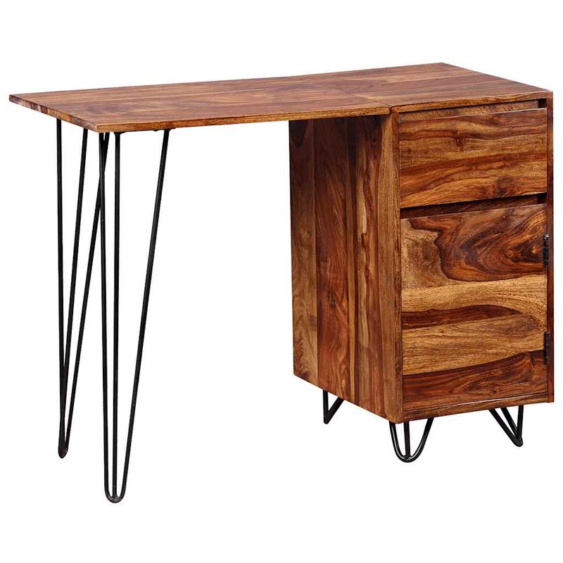 Casa si Gradina - Mobilier - Mese si birouri - Birouri - Birou de lucru cu 1 Sertar si 1 Dulap, Lemn masiv de palisandru - Infinity.ro