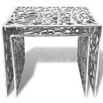 Casa si Gradina - Mobilier - Mese si birouri - Mese living - Set de mese laterale 2 buc. Patrat Aluminiu Argintiu - Infinity.ro