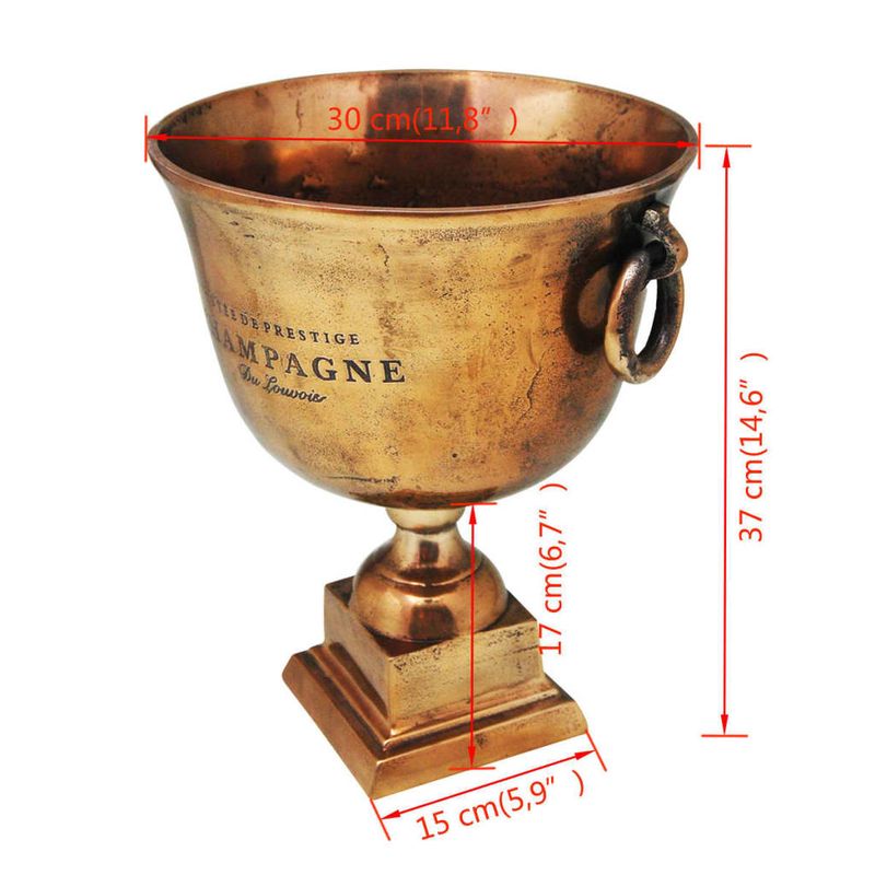 Casa si Gradina - Bucatarie si vesela - Accesorii bar - Frapiere si clesti gheata - Frapiera pentru sampanie, model cupa trofeu, maro - Infinity.ro