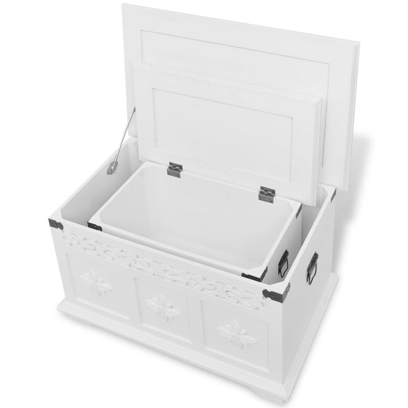 Casa si Gradina - Mobilier - Organizare si depozitare - Cufere si lazi - Cufar de depozitare, alb, 2 piese - Infinity.ro