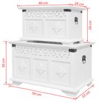 Casa si Gradina - Mobilier - Organizare si depozitare - Cufere si lazi - Cufar de depozitare, alb, 2 piese - Infinity.ro