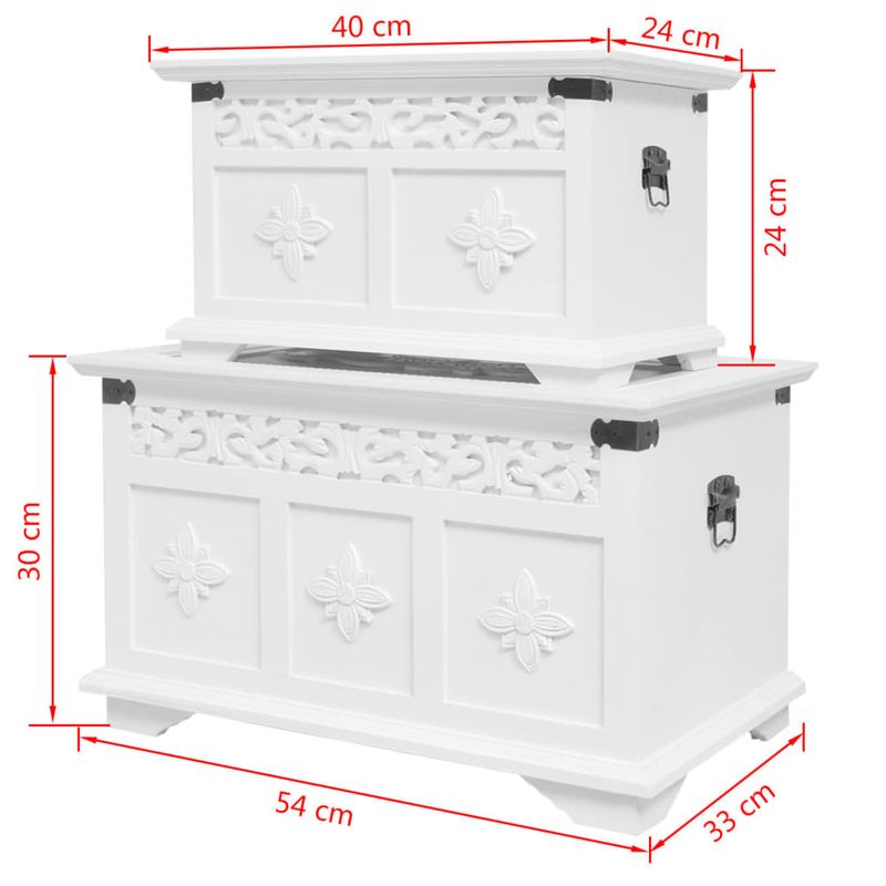 Casa si Gradina - Mobilier - Organizare si depozitare - Cufere si lazi - Cufar de depozitare, alb, 2 piese - Infinity.ro