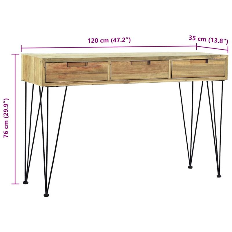 Casa si Gradina - Mobilier - Comode si corpuri - Console - Masa consola, 120x35x76 cm, tec masiv - Infinity.ro