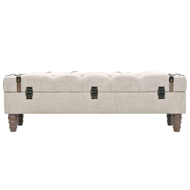 Casa si Gradina - Mobilier - Canapele si coltare - Banchete - Banca de depozitare, lemn masiv si otel, 111 x 34 x 37 cm - Infinity.ro
