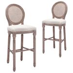 Casa si Gradina - Mobilier - Scaune si fotolii - Scaune - Scaune de bar, 2 buc., alb, panza - Infinity.ro
