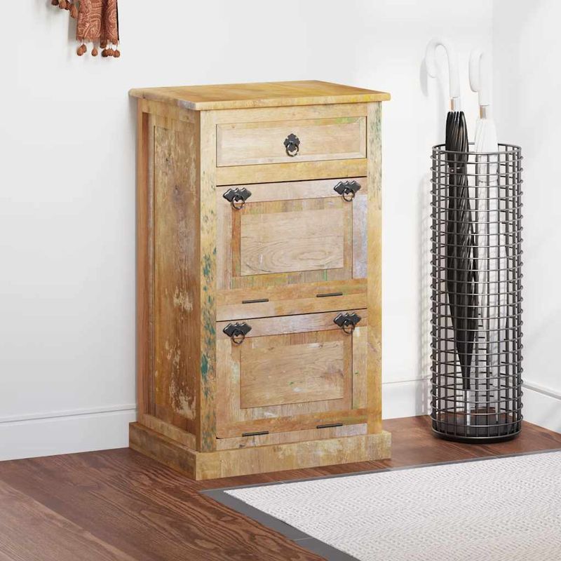 Casa si Gradina - Mobilier - Organizare si depozitare - Organizator incaltaminte - Dulap incaltaminte 4 niveluri cu sertar, lemn masiv recuperat - Infinity.ro