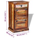 Casa si Gradina - Mobilier - Organizare si depozitare - Organizator incaltaminte - Dulap incaltaminte 4 niveluri cu sertar, lemn masiv recuperat - Infinity.ro