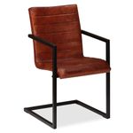 Casa si Gradina - Mobilier - Scaune si fotolii - Scaune - Scaune de bucatarie, 2 buc., maro, piele naturala - Infinity.ro