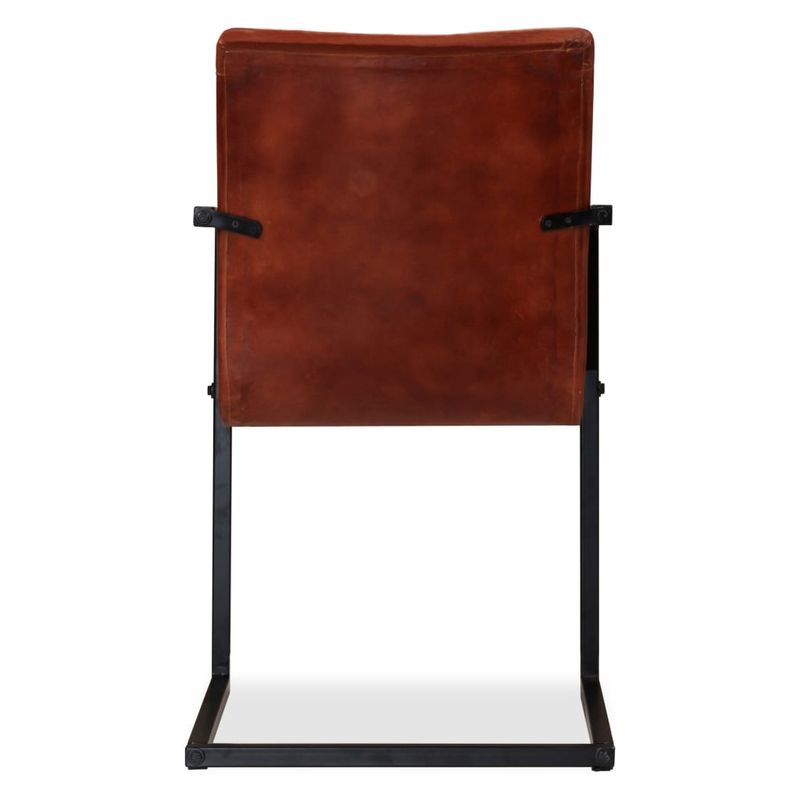 Casa si Gradina - Mobilier - Scaune si fotolii - Scaune - Scaune de bucatarie, 2 buc., maro, piele naturala - Infinity.ro