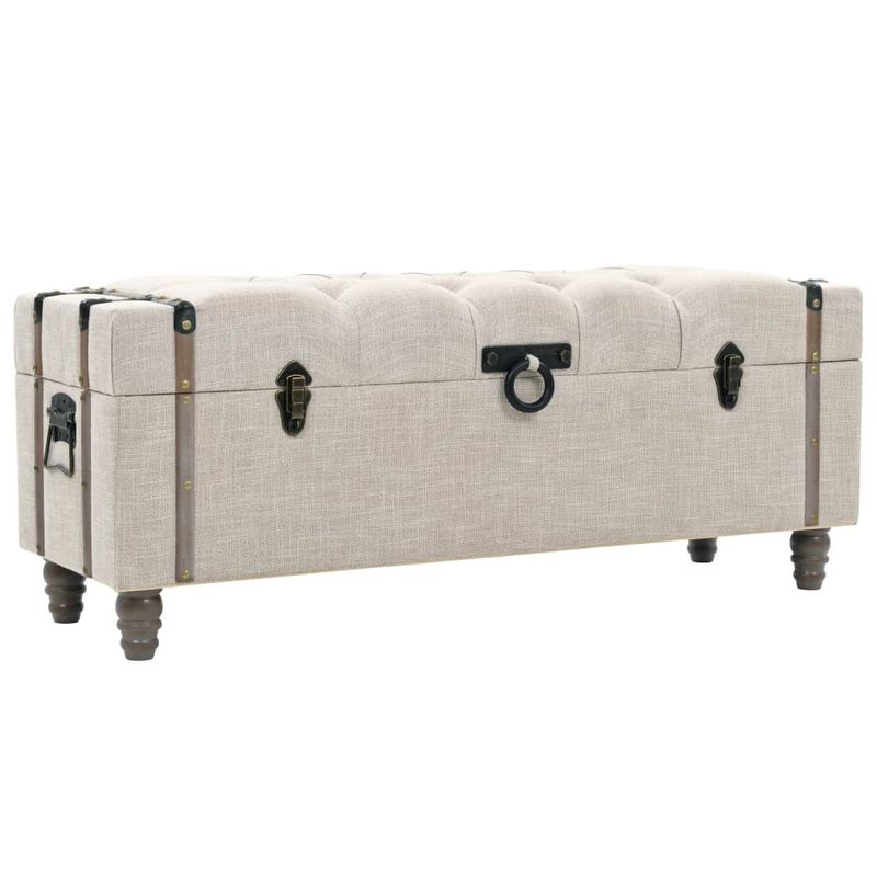 Casa si Gradina - Mobilier - Canapele si coltare - Banchete - Set banca depozitare 3 buc, lemn masiv si otel, 112x37x45 cm - Infinity.ro