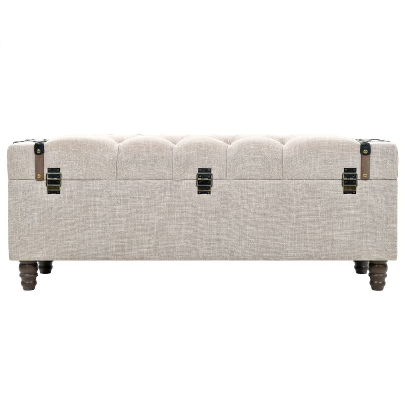 Casa si Gradina - Mobilier - Canapele si coltare - Banchete - Set banca depozitare 3 buc, lemn masiv si otel, 112x37x45 cm - Infinity.ro