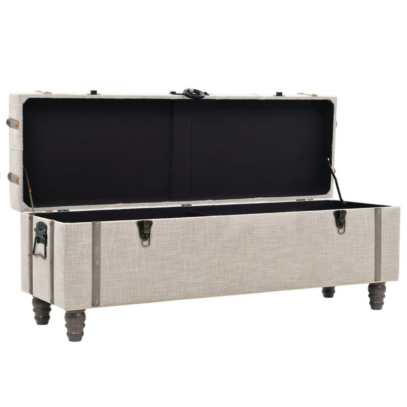 Casa si Gradina - Mobilier - Canapele si coltare - Banchete - Set banca depozitare 3 buc, lemn masiv si otel, 112x37x45 cm - Infinity.ro