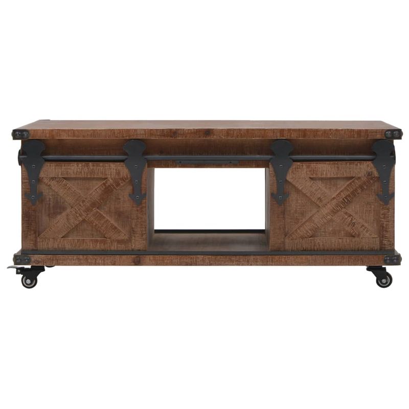 Casa si Gradina - Mobilier - Mese si birouri - Masute de cafea - Masuta de cafea, lemn masiv de brad, 91 x 51 x 38 cm, maro - Infinity.ro