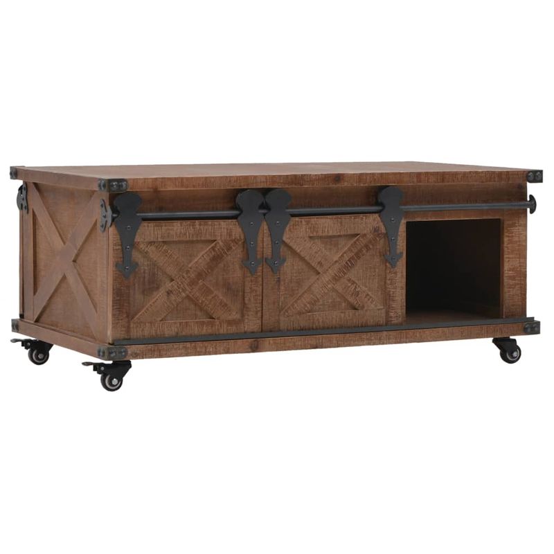 Casa si Gradina - Mobilier - Mese si birouri - Masute de cafea - Masuta de cafea, lemn masiv de brad, 91 x 51 x 38 cm, maro - Infinity.ro