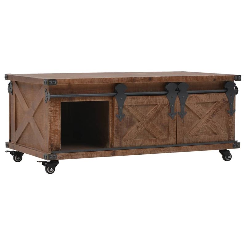 Casa si Gradina - Mobilier - Mese si birouri - Masute de cafea - Masuta de cafea, lemn masiv de brad, 91 x 51 x 38 cm, maro - Infinity.ro