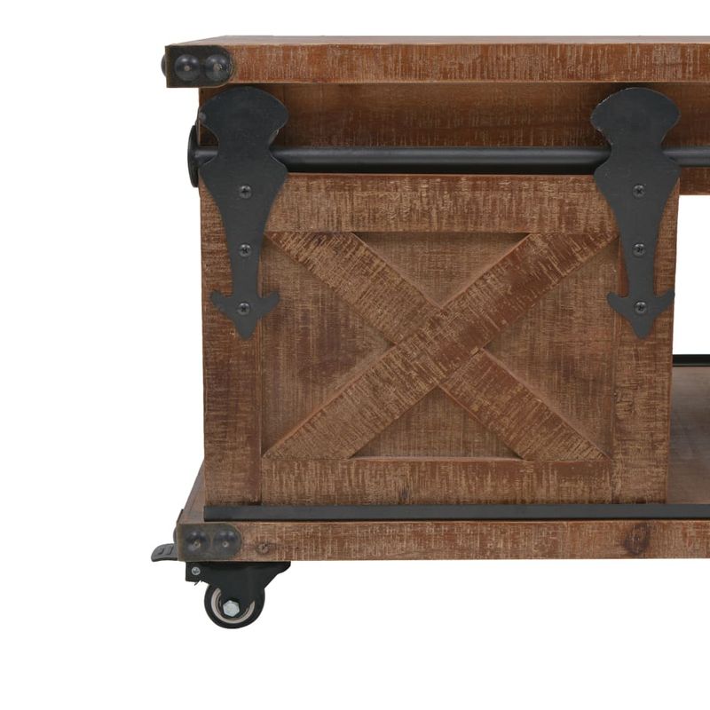 Casa si Gradina - Mobilier - Mese si birouri - Masute de cafea - Masuta de cafea, lemn masiv de brad, 91 x 51 x 38 cm, maro - Infinity.ro
