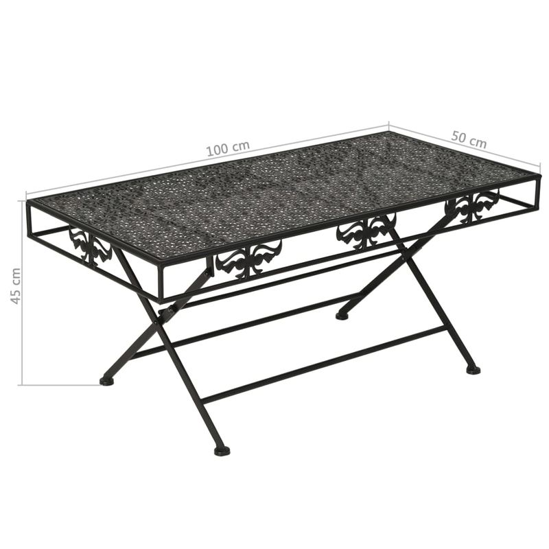 Casa si Gradina - Mobilier - Mese si birouri - Masute de cafea - Masuta de cafea pliabila, vintage, negru, 100x50x45 cm, metal - Infinity.ro