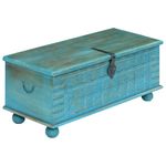 Casa si Gradina - Mobilier - Organizare si depozitare - Cufere si lazi - Cufar de depozitare, lemn masiv de mango, albastru 100x40x41 cm - Infinity.ro