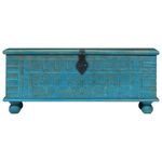 Casa si Gradina - Mobilier - Organizare si depozitare - Cufere si lazi - Cufar de depozitare, lemn masiv de mango, albastru 100x40x41 cm - Infinity.ro