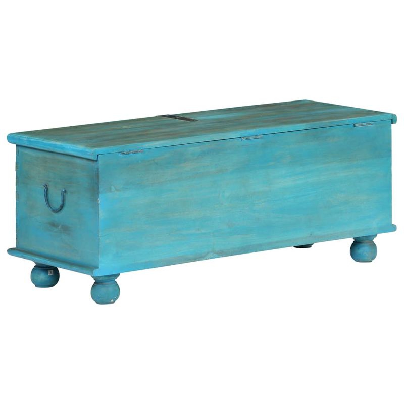 Casa si Gradina - Mobilier - Organizare si depozitare - Cufere si lazi - Cufar de depozitare, lemn masiv de mango, albastru 100x40x41 cm - Infinity.ro