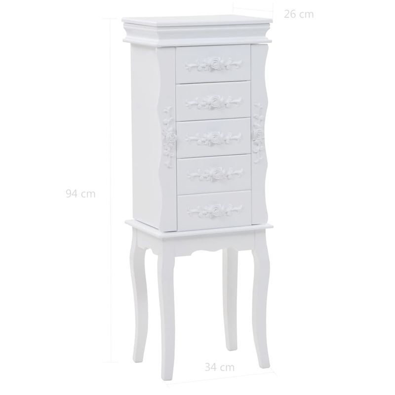 Casa si Gradina - Mobilier - Comode si corpuri - Comode - Dulap de bijuterii independent, alb - Infinity.ro