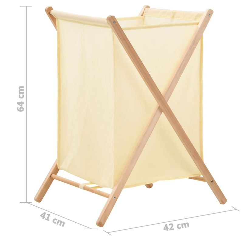 Market - Spalare si intretinere rufe - Uscatoare de rufe si accesorii - Cos de rufe, bej, lemn cedru si material textil, 42x41x64 cm - Infinity.ro