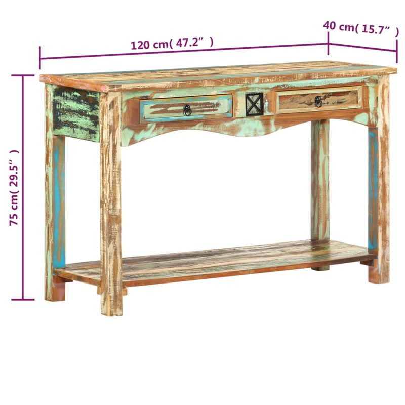 Casa si Gradina - Mobilier - Comode si corpuri - Console - Masa consola, 120 x 40 x 75 cm, lemn masiv reciclat - Infinity.ro