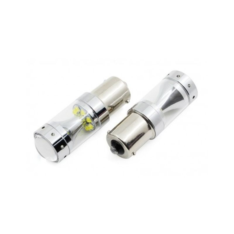 Auto si Moto - Electrice auto - Iluminare si semnalizare - Becuri auto - Led auto ROSU 60W BA15S Canbus cu leduri CREE - Infinity.ro