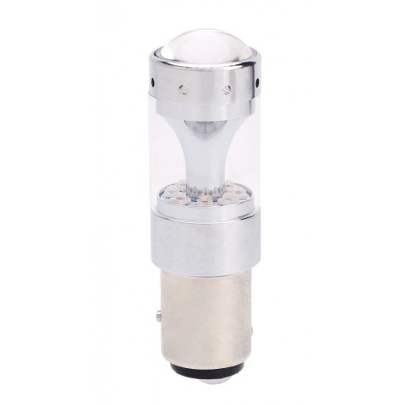 Auto si Moto - Electrice auto - Iluminare si semnalizare - Becuri auto - Led auto ROSU 60W BAY15D, dubla intensitate 12V-24V Canbus led CREE - Infinity.ro
